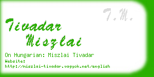 tivadar miszlai business card